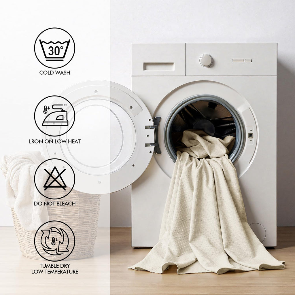 Natural Beige Linen Cotton Table Cloth Rectangle Tablecloth Spring Waterproof Spillproof Cross-Star 