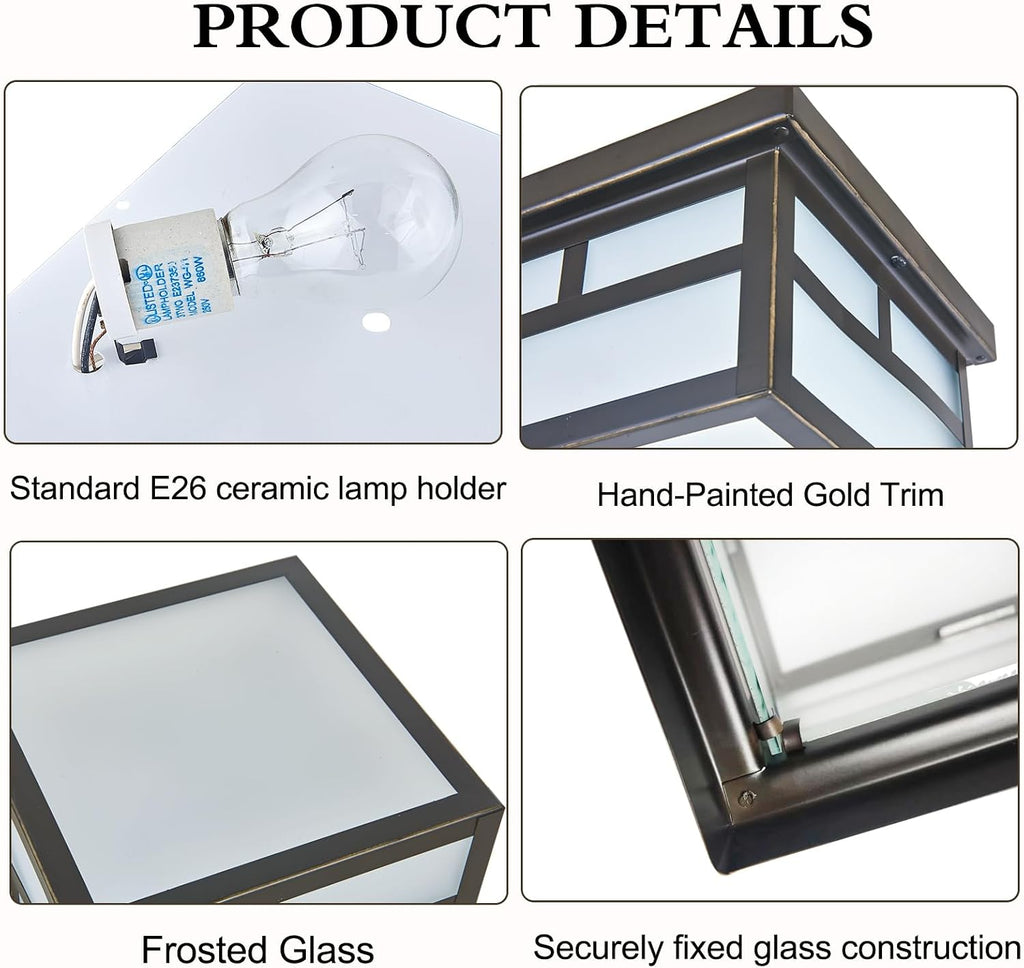 9.5 Inch Black Flush Mount Ceiling Light