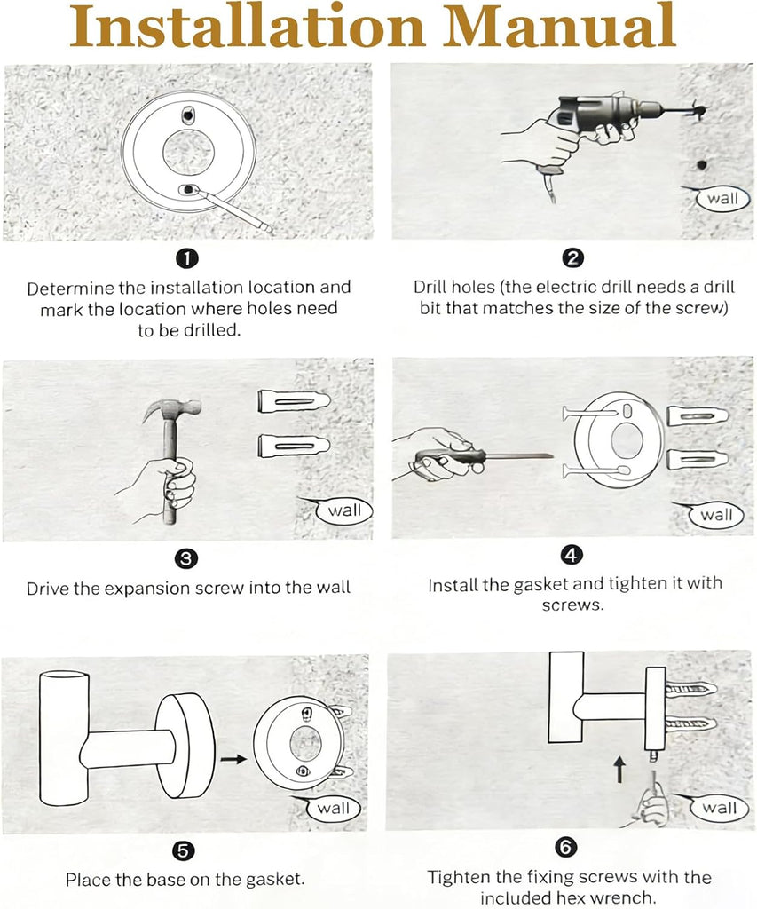 5-Pieces Wall Mount Bathroom Hardware Set,22in Brushed Gold Towel Bar Set | Stainless Steel Waterproof Bathroom