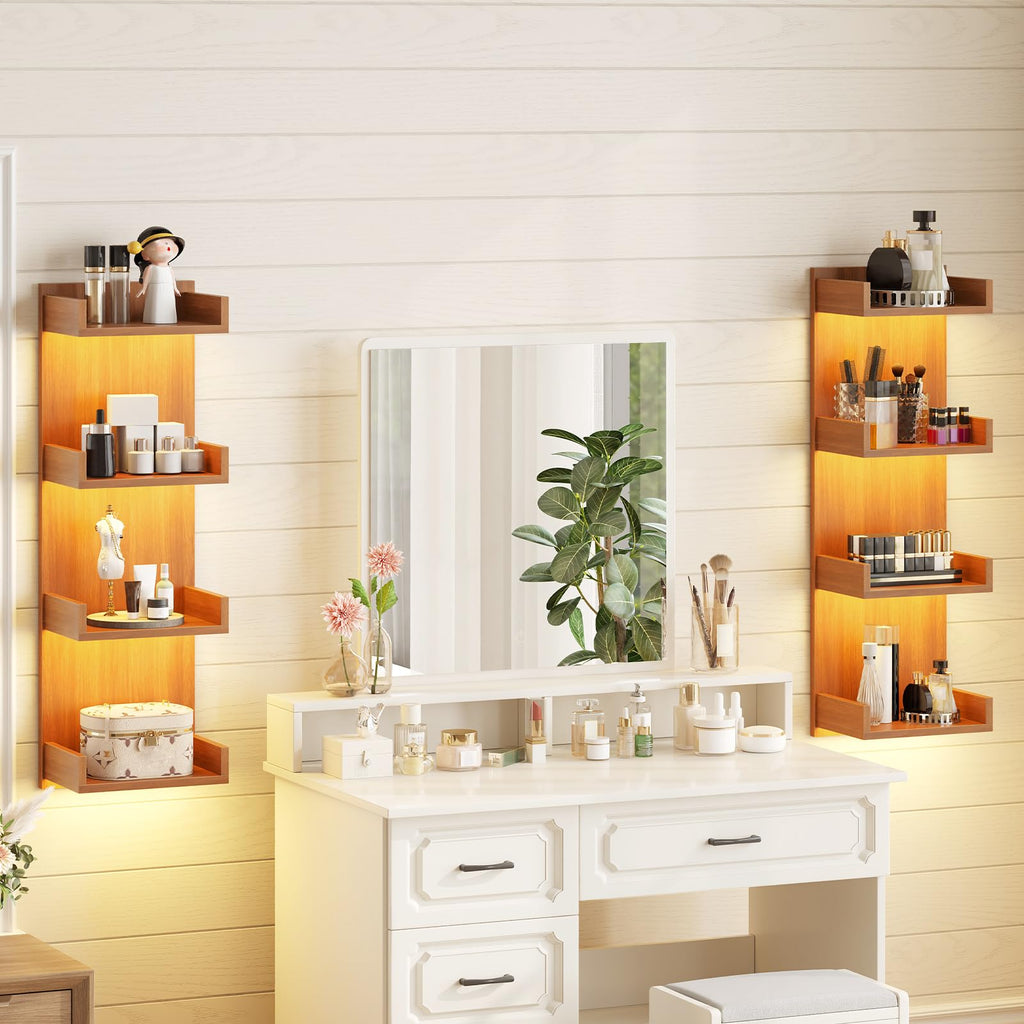 Floating Wall Shelves with LED Lights, Floating Shelf Wall Mounted