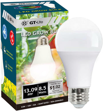 LED A19 Plant Grow Light Bulbs Full Spectrum with 13.09 PPF
