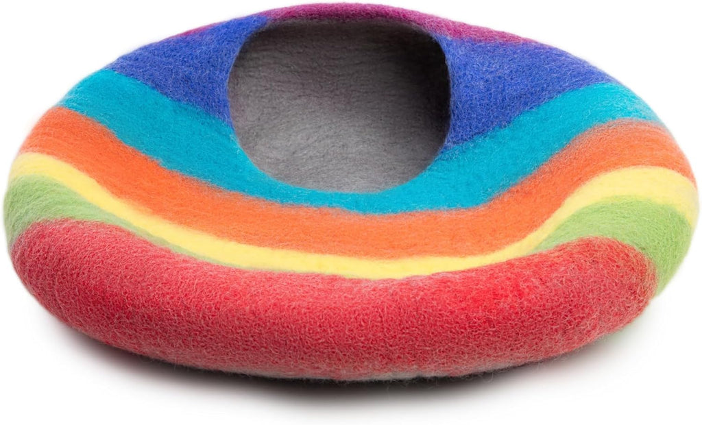 Premium Felt Cat Cave Bed - Wool Kitty Beds Handcrafted Kitten Caves Bed for Indoor Cats