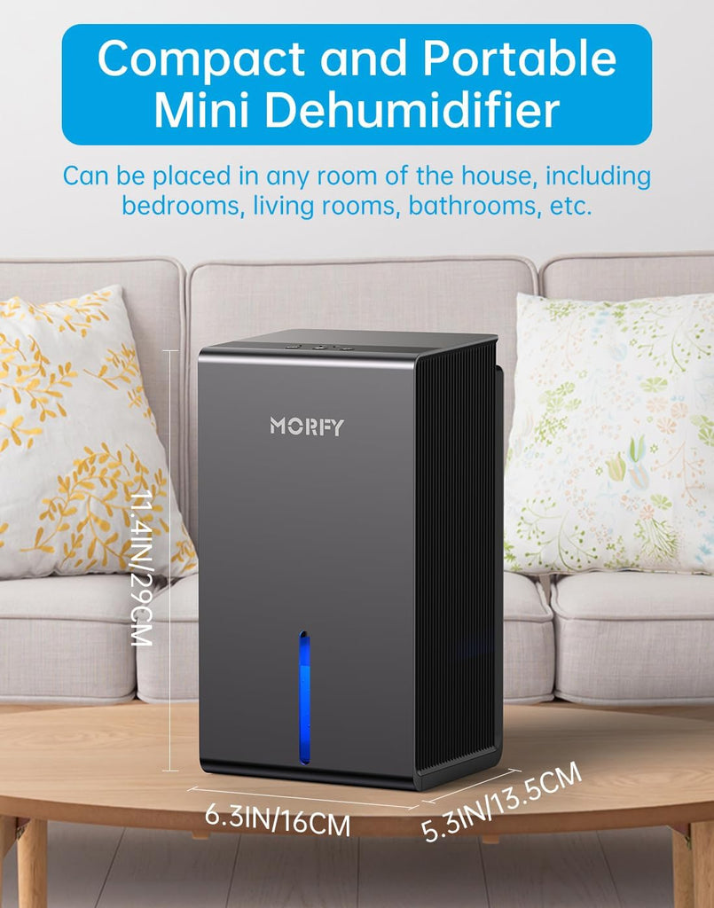 Dehumidifier, Small Dehumidifier for Bedroom Bathroom RV with Auto Shut Off