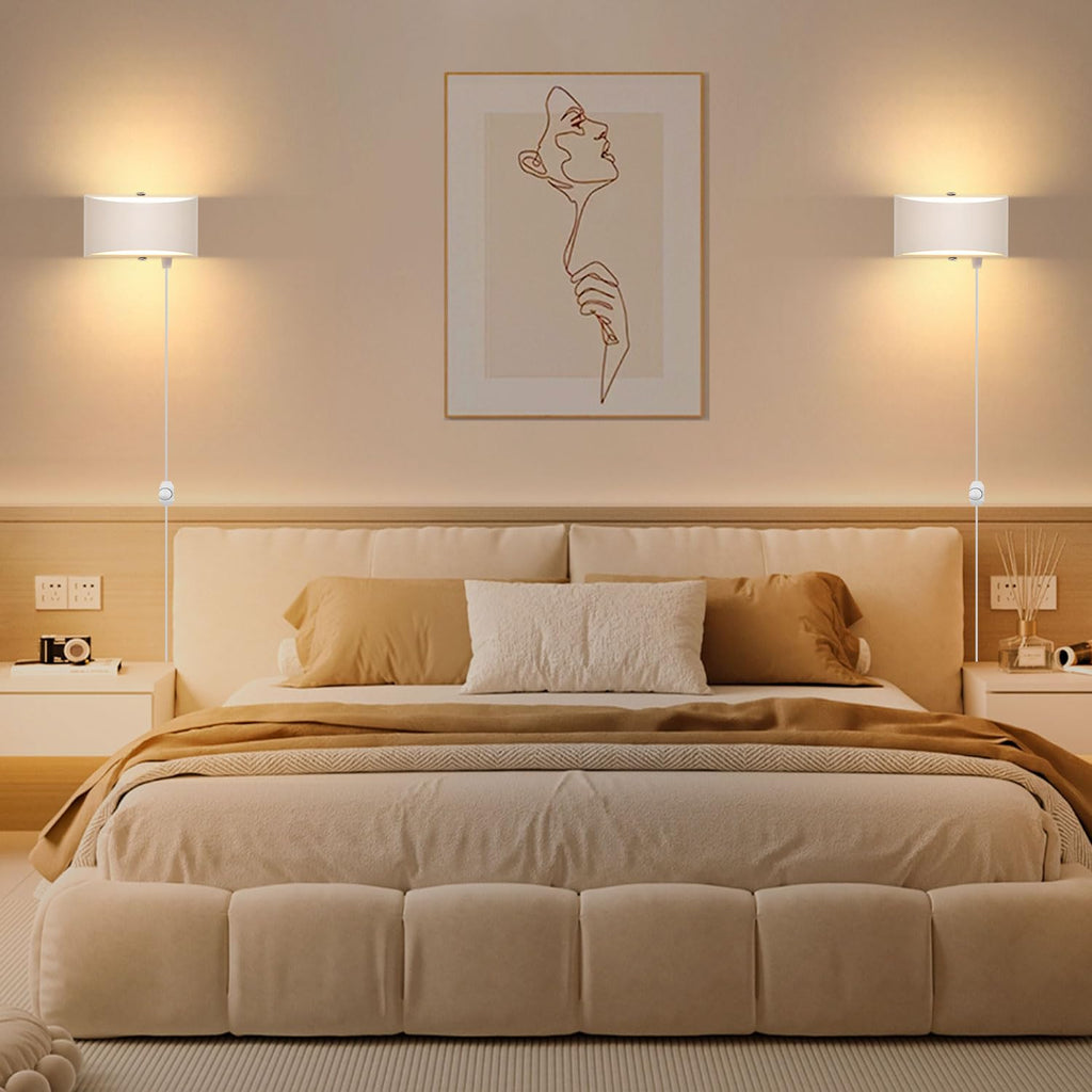 Plug in Wall Sconces LED, Warm White, Dimmable
