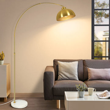 Inspired Arco Style Gold 73" Arc Floor Lamp, Adjustable Farmhouse Tall Stand Up Light