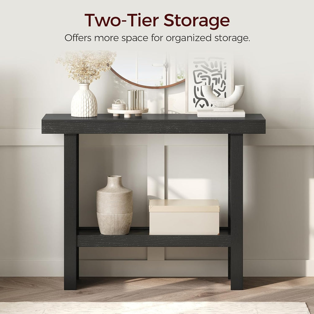 Console Table, 39.4'' Black Rectangular Entryway Table, Modern Console Table with Storage, Sofa Tables , Foyer