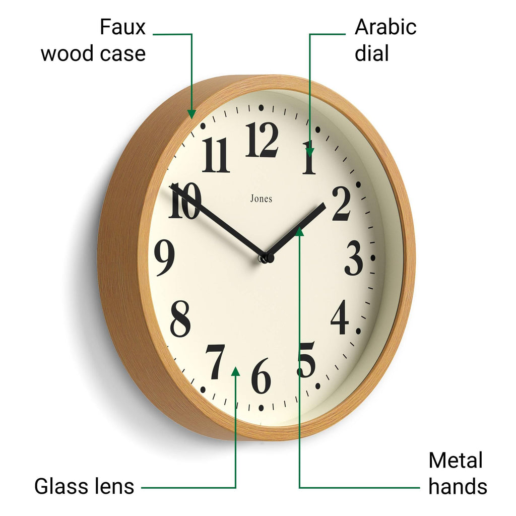 Lodge wall Clock | Small Modern Clock 10" | Medium Faux Wood