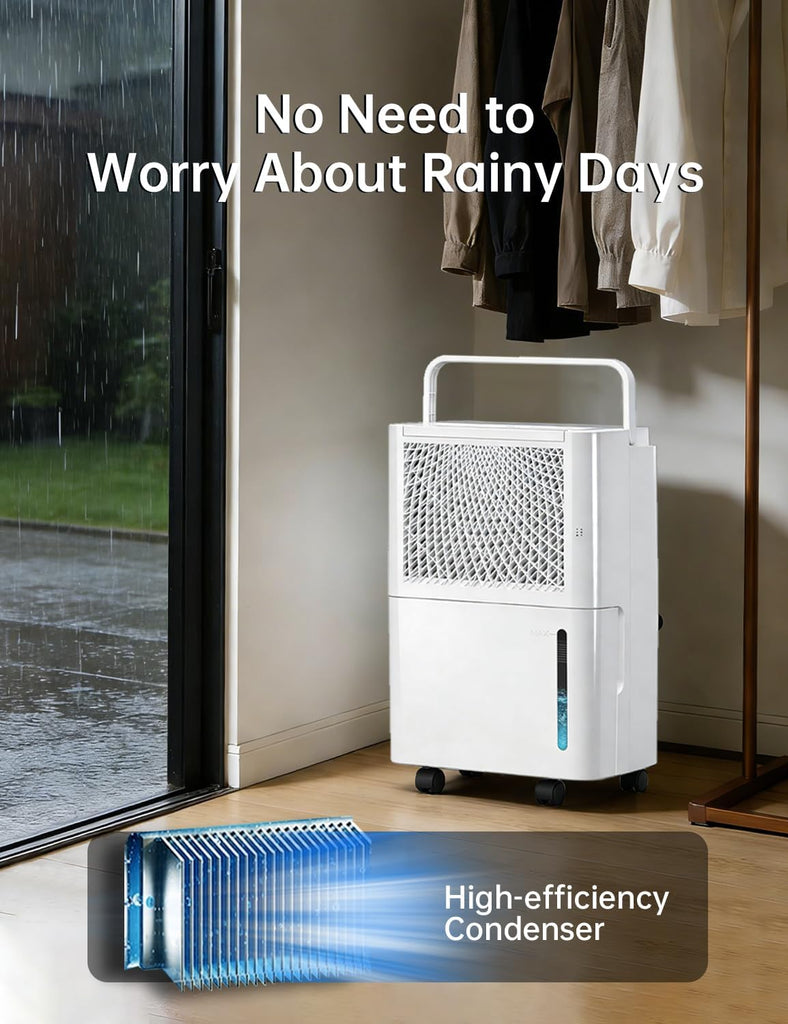 2500 Sq. Ft 30 Pints Dehumidifier Equipped With Drainage Hose, Automatic Defrosting, for Basement, Home, Bathroom