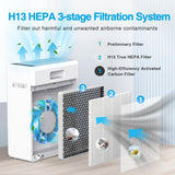 Air Purifiers for Home Large Room up to 2000ft², H13 HEPA Air Filter for Pets Hair Dander Smoke Poll