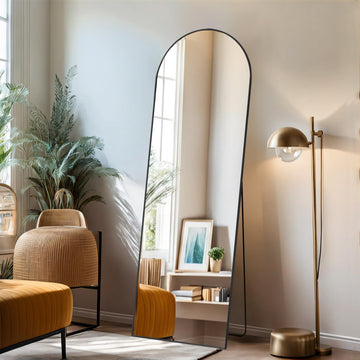 Arched Mirror Full Length, 16"x59" Body Wall Mirrors with Shatter-Proof Glass, Floor Standing, Hanging or Leaning