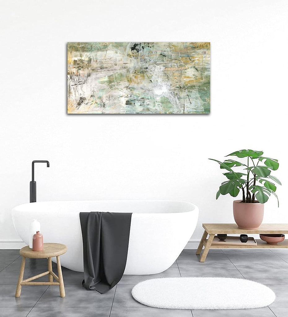 Brown Green Abstract Wall Art - Unearthed World Abstract Canvas Pictures for Wall Decor Modern Abstract Canvas