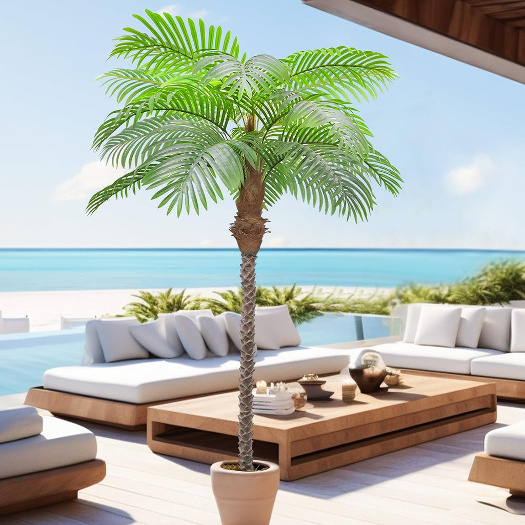 Artificial Palm Tree 8.5ft Tall Trees Plants 20Leaves Outdoor Palm Trees for Outside Patio Trees for DecorIncreased