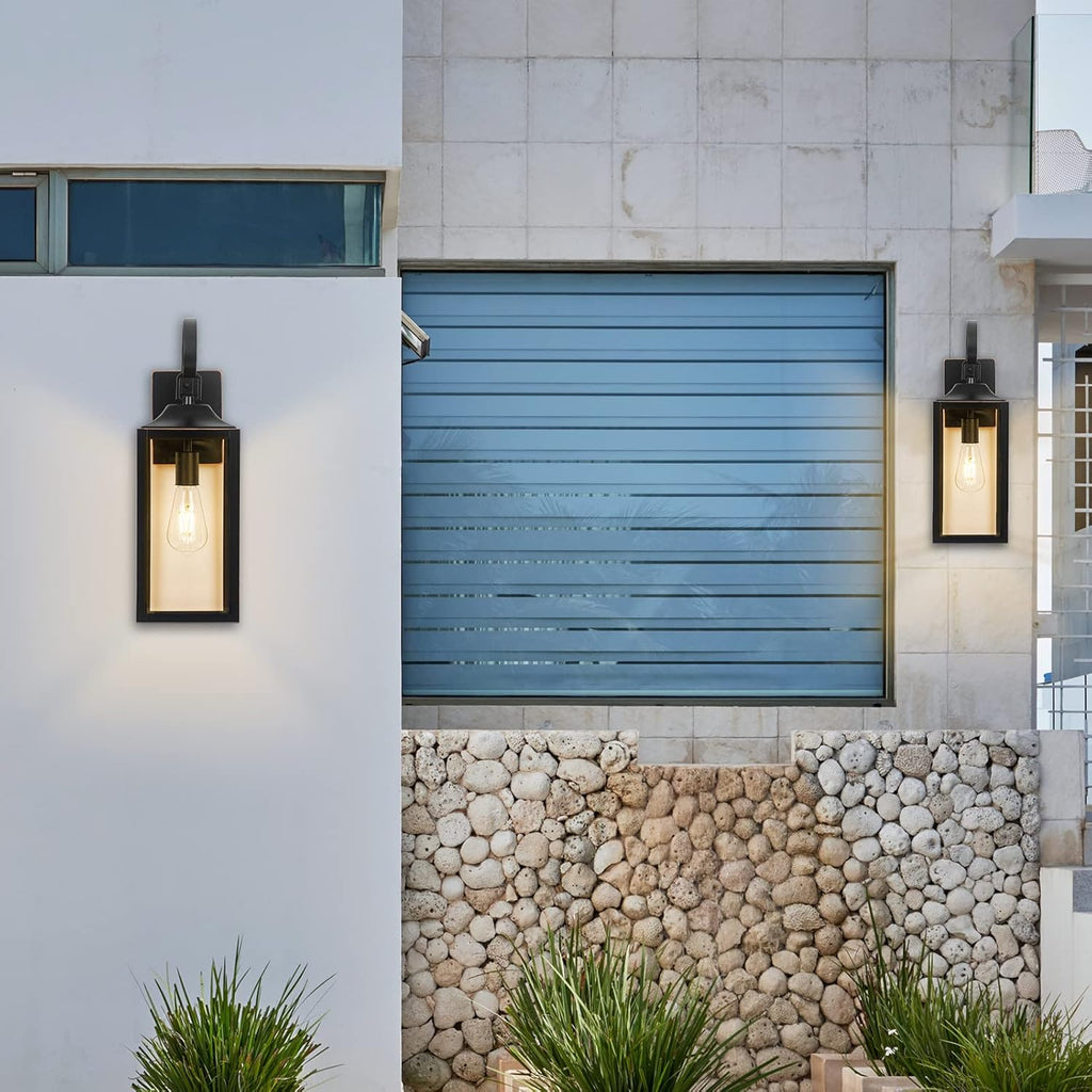 19" Large Outdoor Wall Light, Black Outside Light for House Outdoor Sconce Wall Lighting Fixture