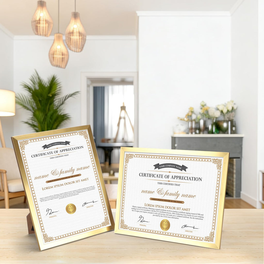 14 Packs 8.5x11 Gold Multi Plastic Picture Frames Set