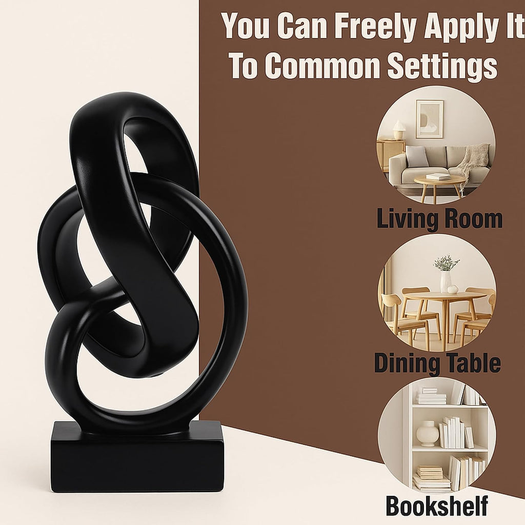 Abstract Knot Sculpture, Artistic Mobius Inspired Resin Decor, Elegant Home and Office Decor, Perfect for Shelves