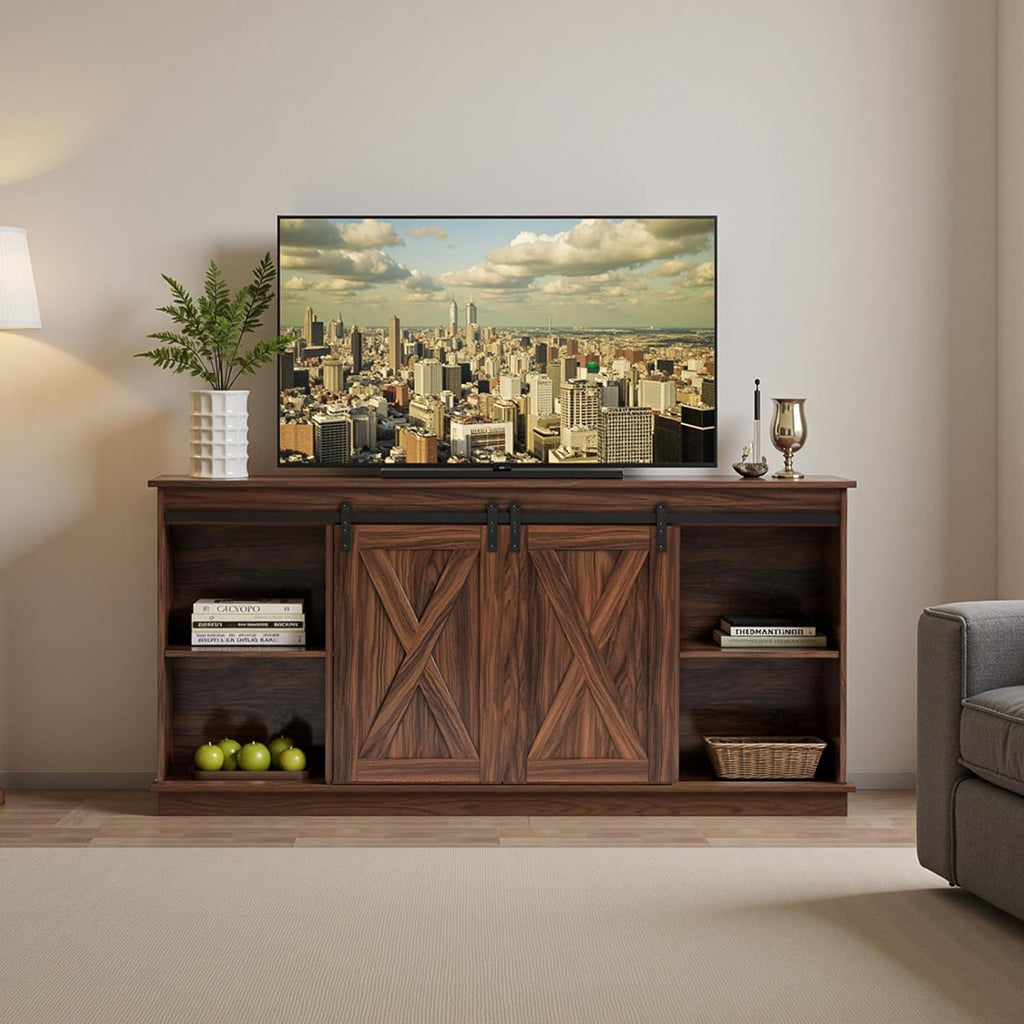TV Stand for 65 Inch Television, Entertainment Center with Storage Shelves, Mid Century Modern Media TV Console Table