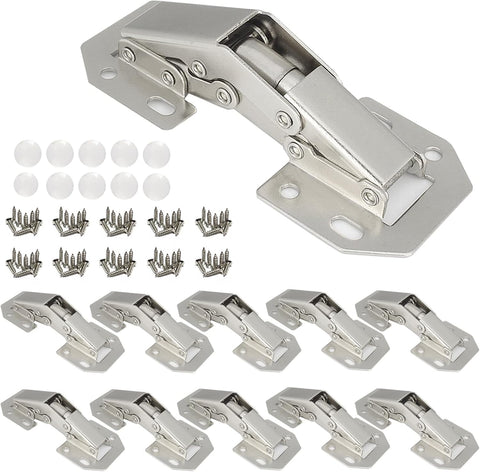 10-Pack Hidden Hinges Doors Frameless Cabinet Hinges Concealed Surface Mount Cabinet Hinges