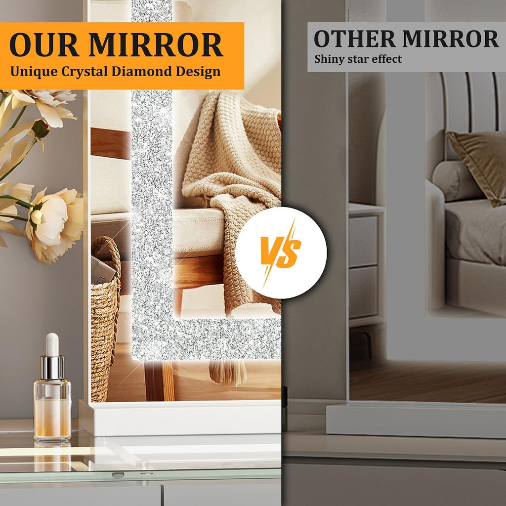 Vanity Mirror with Lights 23” x 18” Hollywood Makeup Mirror with Light Strip Smart Touch Control 3 Colors