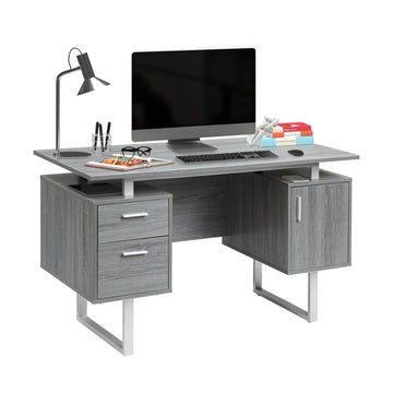 Office Desk with Storage Drawers and Cabinet 51.25" W - Modern Office Desk with Large Floating Desktop Surface
