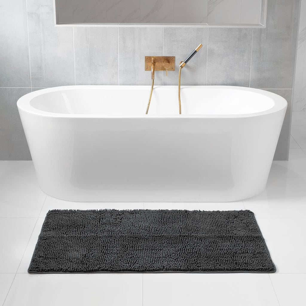 Bathroom Rugs, Extra-Thick Memory Foam Bath Mat, Ultra-Soft Chenille Microfiber, Highly Absorbent, Machine Washable