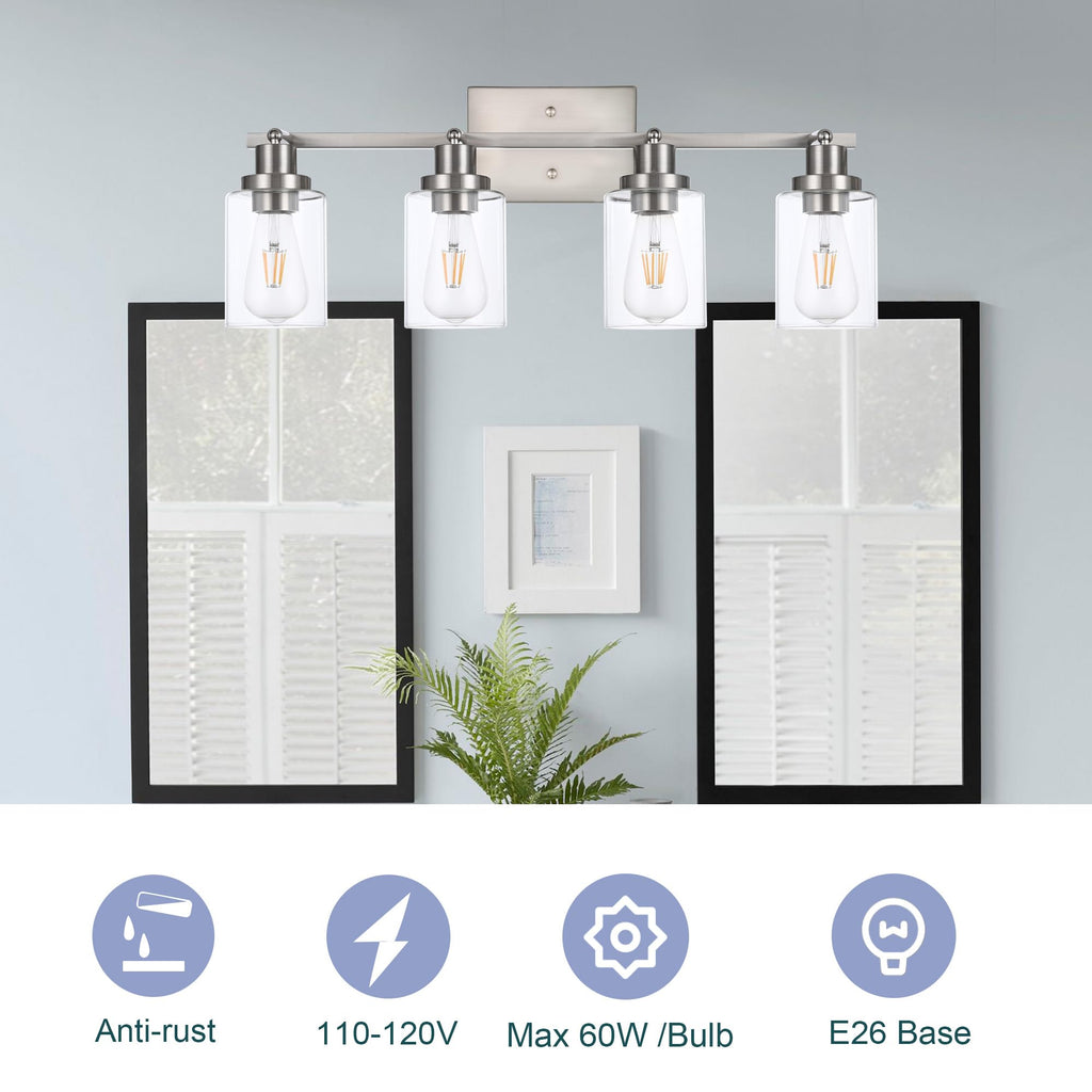 4 Light Track Lighting Fixtures Ceiling Kitchen Track Lighting Kit Brushed Nickel Bathroom Tracking Vanity Lights