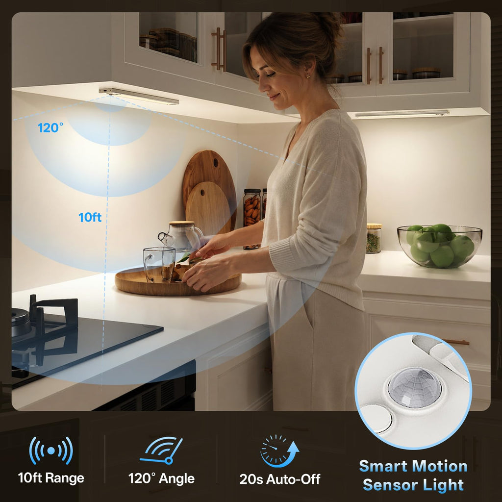 14inch Under Cabinet Lighting Wireless,Motion Sensor Light Indoor