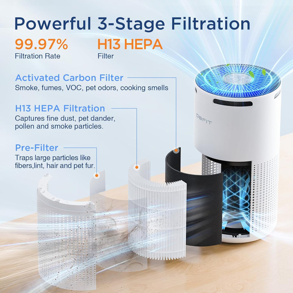 Air Purifiers for Home Large Room Up to 1500ft² with Aromatherapy, H13 HEPA Air Purifier Air Cleaner