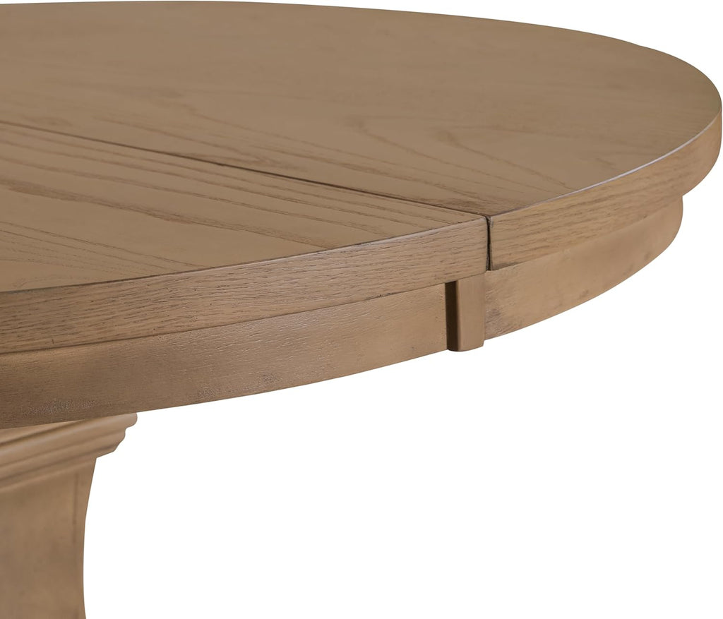 Tokin Extendable Dining Room Table for 6, Wooden Round Expandable Kitchen Table, Vintage Oval Dining Table for Dining
