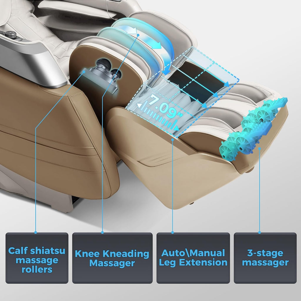 P03 4D Massage Chair Full Body, Zero Gravity Massage Chair Recliner with 55" SL Track, 30 Auto Programs, Airbag Mode