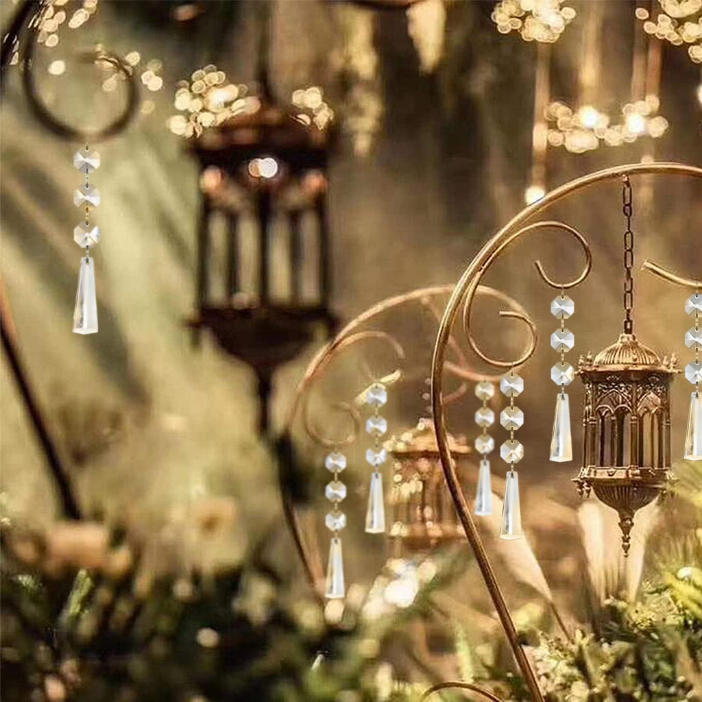 30pk Crystal Drop Ornaments Clear Plastic Hanging Crystals Decorations Centerpieces Chandeliers Garland