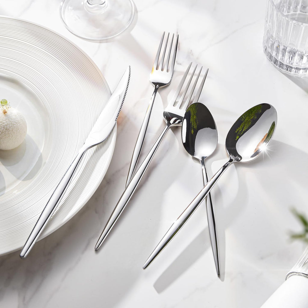 Silverware Set, 30-Piece Flatware Set Cutlery Set Premium 18/10 Stainless Steel, Tableware Include Forks Knives Spoons
