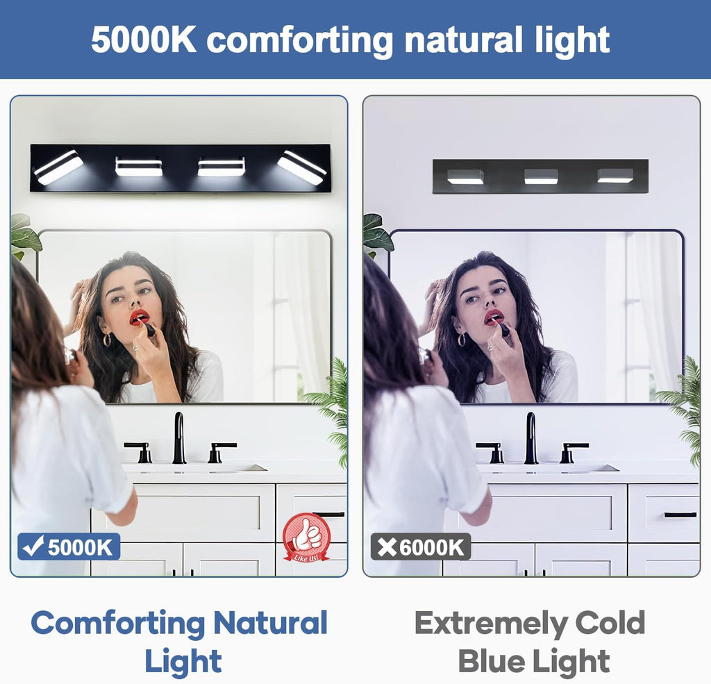 360° Rotate LED Bathroom Vanity Light Fixtures, Acrylic Vanity Lights , Modern Wall Lighting Fixtures Over Mirror