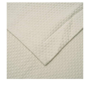2 Pc Quilted Solitaire Cotton Ivory Twin Quilts Set All Seasons Modern Style Diamond Textured Matelasse Pattern Soft
