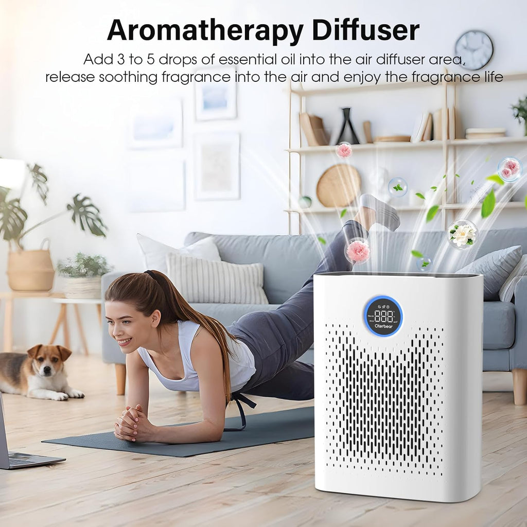 Air Purifiers for Home Pets Up to 3000Ft², HEPA Large Room Air Purifier with PM2.5 Air Quality Monit