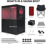 Smartamk Upgrade Portable Hot Air Sauna, 1 or 2 Person Home Sauna, 1500W & 149°F Dry Sauna Box