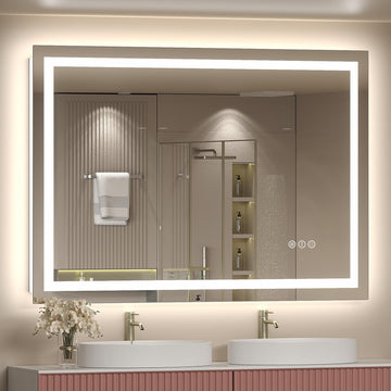48x38 LED Lighted Bathroom Mirror for Vanity Wall