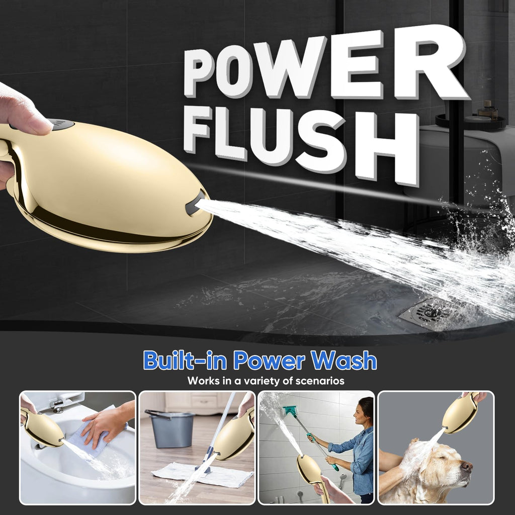 9 Spray Modes Handheld Shower Head, Water-Saving, Gold