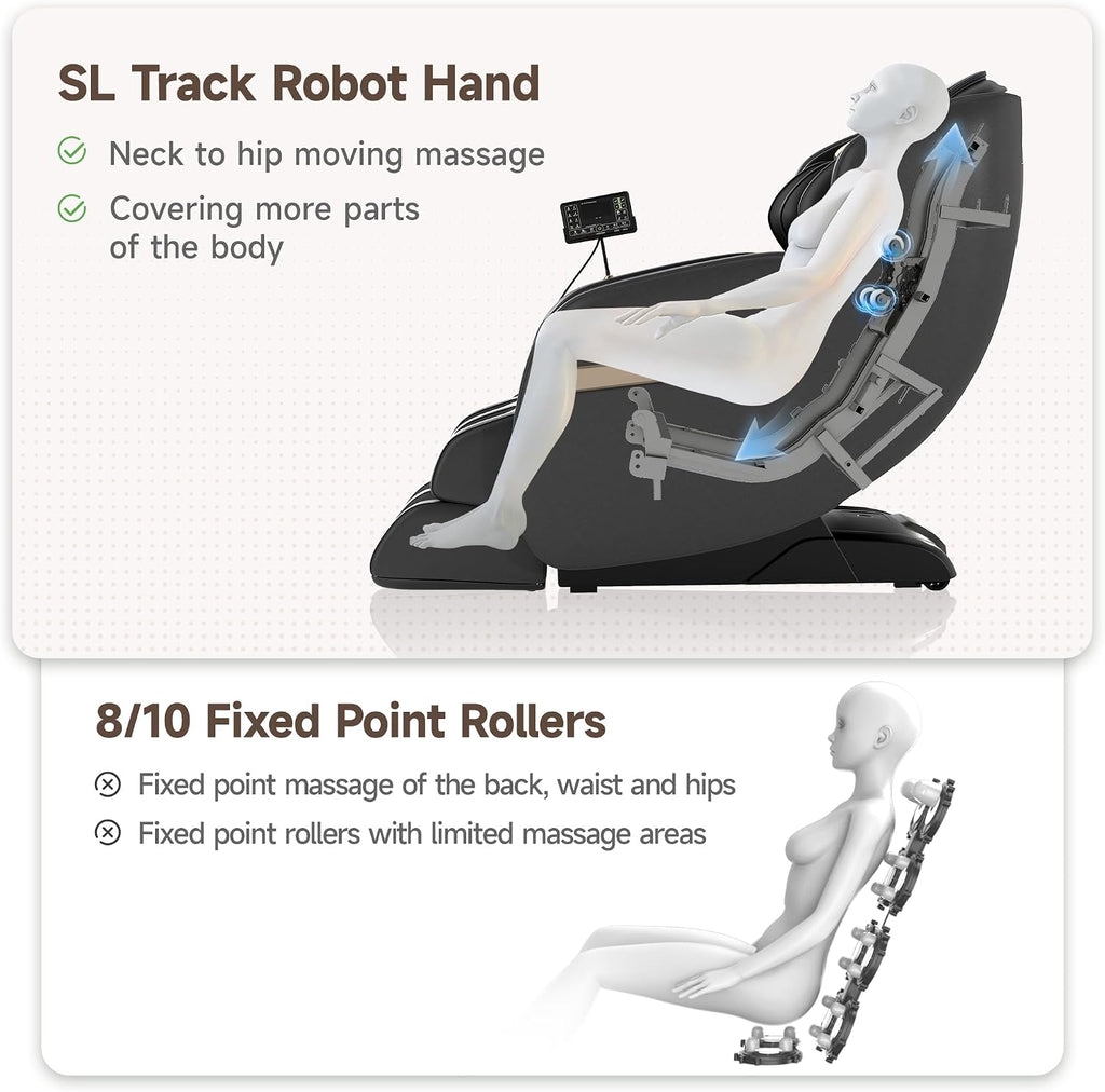 2026 Upgraded 2D SL-Track Massage Chair,Recliner Full Body Zero Gravity with 8 Auto Modes and Upgraded LCD