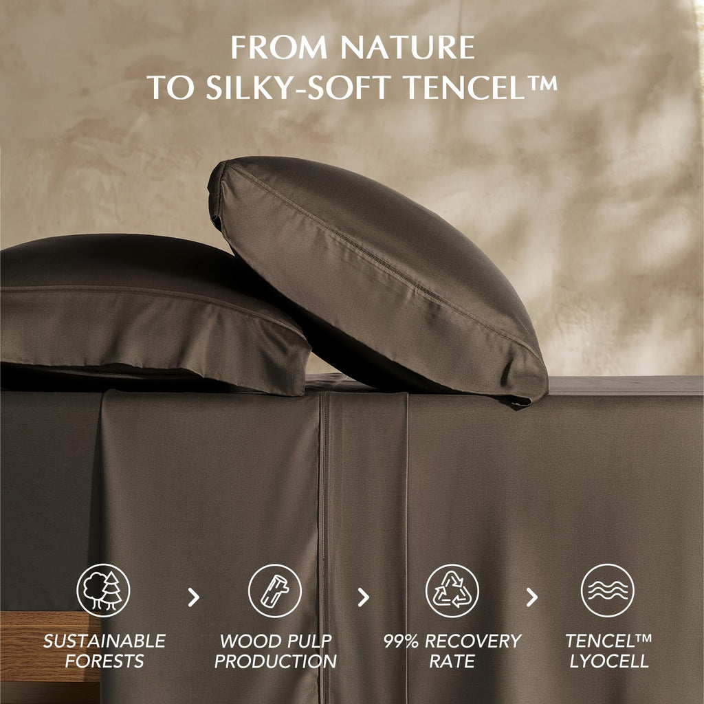 TencelTM Sheet Set, Breathable & Cooling, Cal.King, Espresso Brown