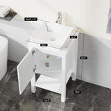 18-Inch Bathroom Vanity and Sink Combo – Freestanding Wood Storage Cabinet with Faucet and Drain, White