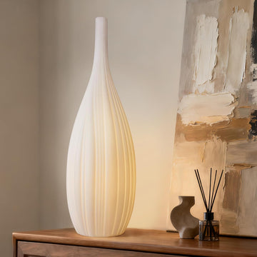 20.6" Modern Ceramic Table Lamp, Fully Dimmable Modern Bedside Lamps and Nightstand, White Transluce