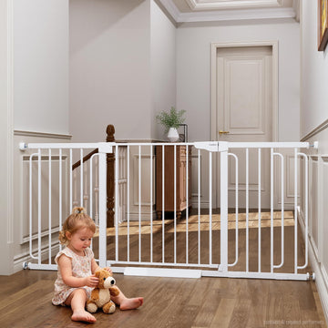 Extra Wide Baby Gate, 36.6-69" Walk-Through Dog Gate White