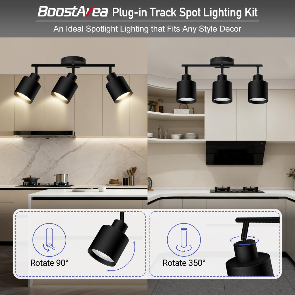 Led Track Lighting,Black Ceiling Lighting Fixtures,Wall Sconces Ceiling Spotlight with Foldable Light Arms