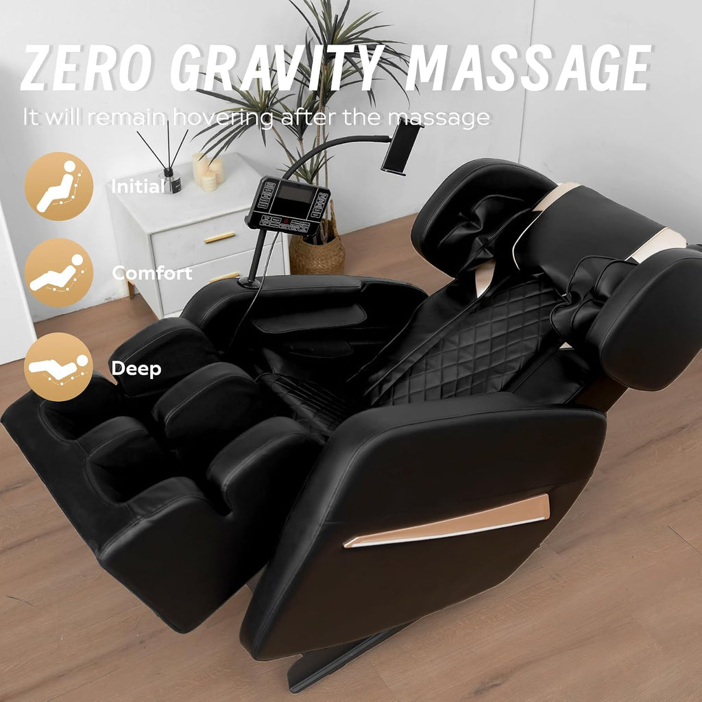 Zero Gravity Massage Chair with Heat, Full Body Airbags, Touch Screen, 6 Rollers, Bluetooth Speaker