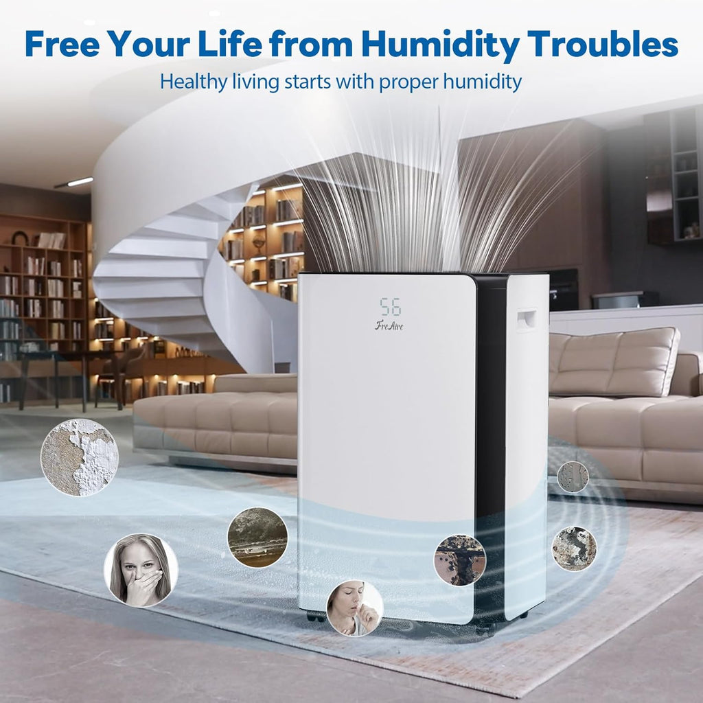 54Pint Dehumidifier for 4500Sq.Ft, Compressor Dehumidifiers for Home