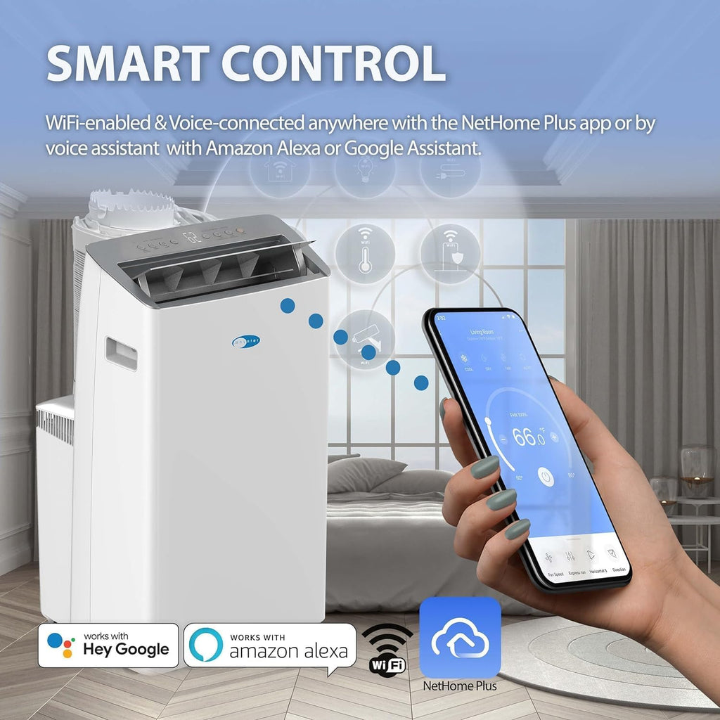 ARC-1230WN 14,000 BTU (12,000 BTU SACC) NEX Inverter Dual Hose Cooling Portable Air Conditioner, Dehumidifier