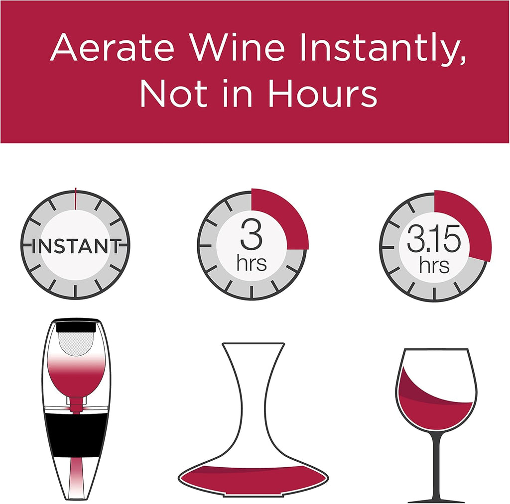 Wine Aerator Pourer and Decanter for Red Wines Patented Design Perfectly Aerates Wines By The Glass or Bottle With