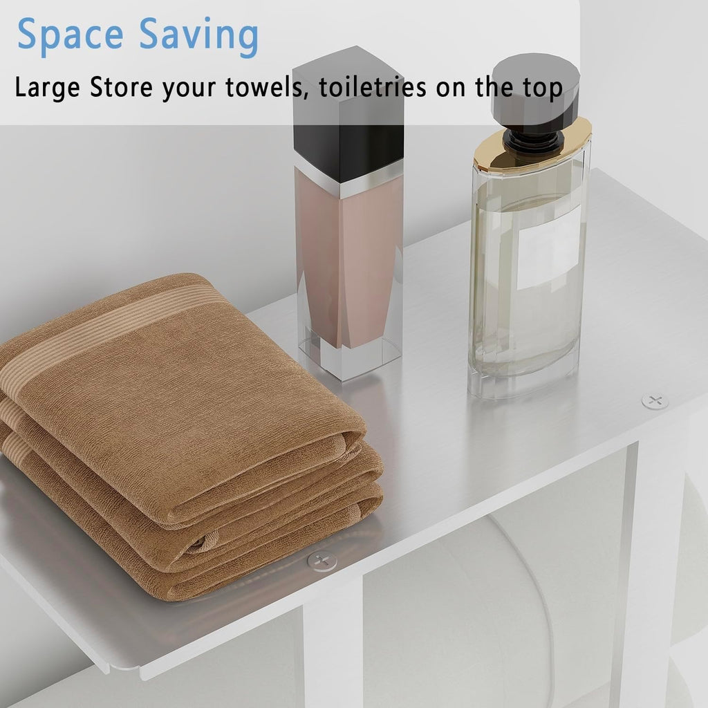 Towel Rack Wall Mounted with 3 Hooks , Brushed | Stainless Steel Towel Storage for Small Bathroom, for Rolled Bath