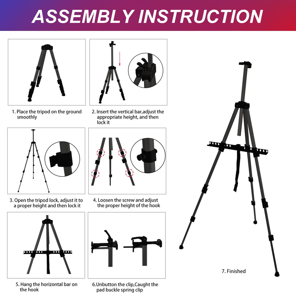 8 Pack Painting Display Easel Stand Portable Adjustable