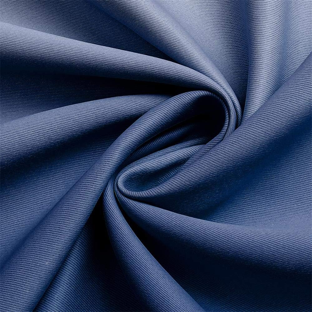 Blackout Curtains & Drapes for Bedroom Living Room Navy Blue and Greyish White Room Darkening Window